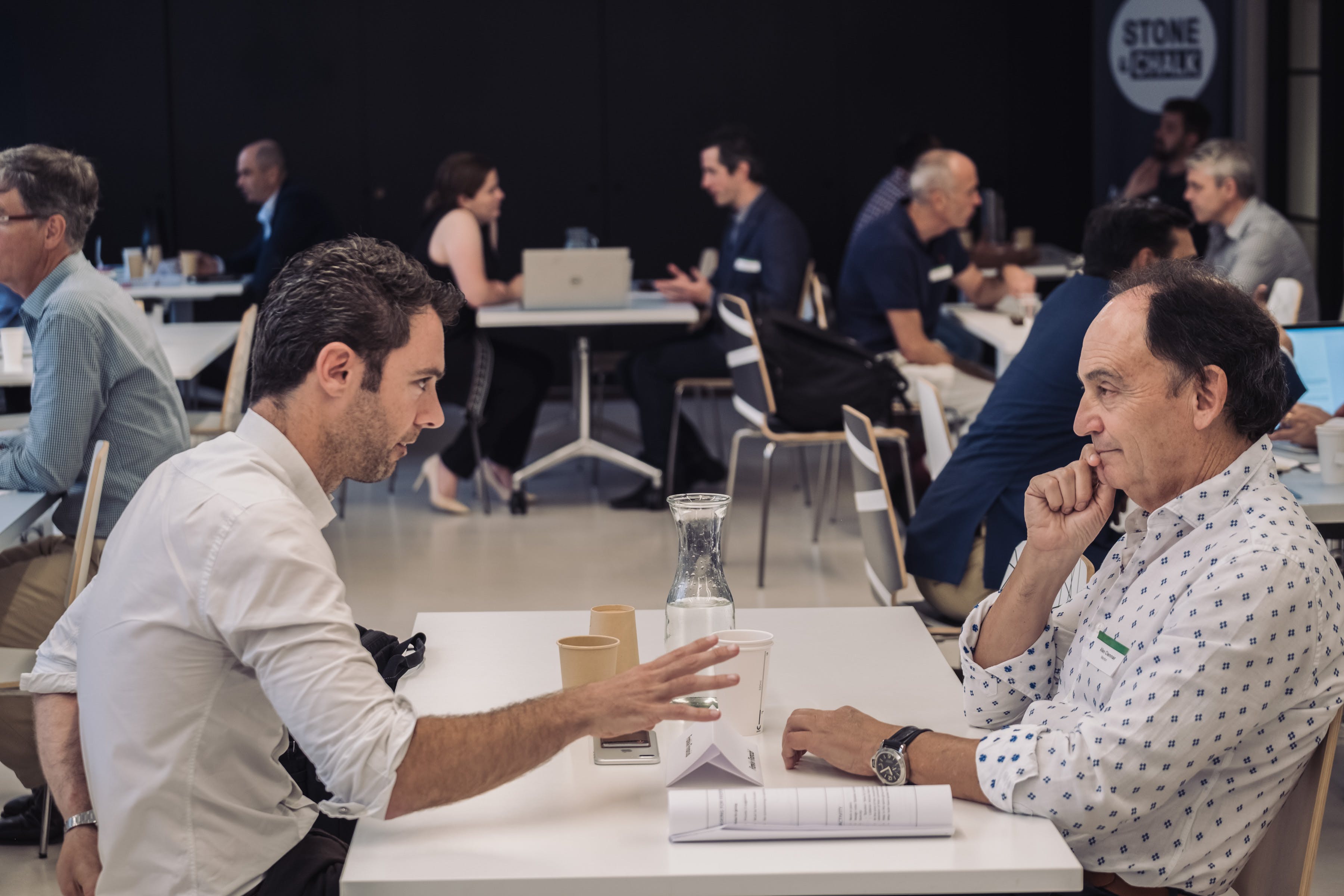Simon Costello, Co-Founder & CEO of Frankie Financial & Allen Clennar in a mentoring session during March 2019.